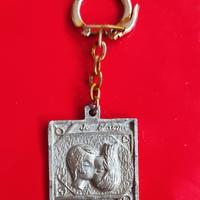 Portachiavi vintage in peltro "Je t'aime"