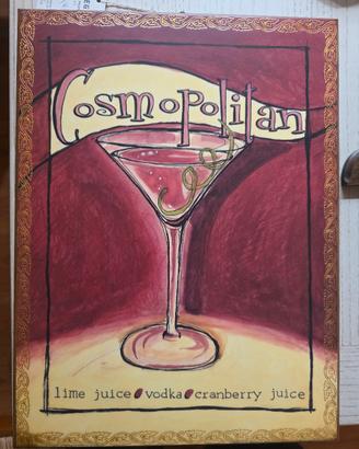 Quadro in legno Cosmopolitan vintage 