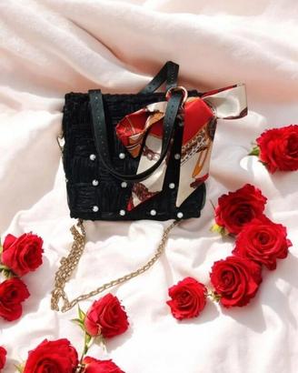 borsa nera in organza