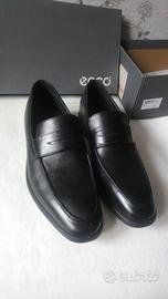 Scarpe mocassino uomo, pelle nera, ECCO, numero 45