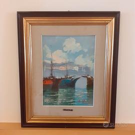 Paesaggio marino dipinto a olio