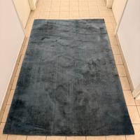 Tappeto turchese moderno fatto a mano ciniglia