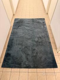 Tappeto turchese moderno fatto a mano ciniglia