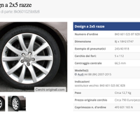 Audi - Cerchi in lega originali 18" a 10 razze