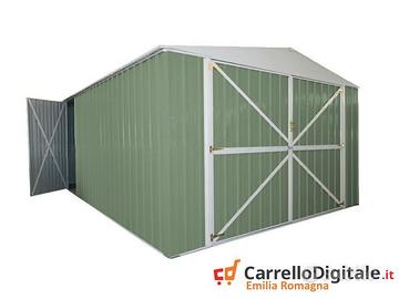 garage box auto in lamiera 360x600 verde scuro