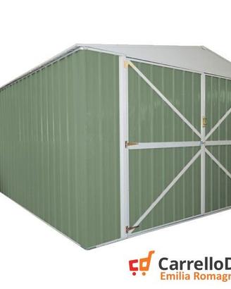 garage box auto in lamiera 360x600 verde scuro