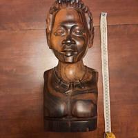 Statua legno busto etnico