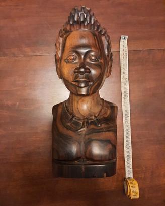 Statua legno busto etnico