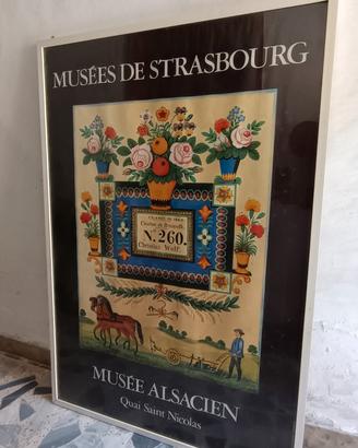 Poster incorniciato Museo di Strasburgo anni 80 