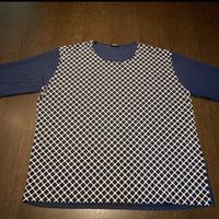 Maglia maniche corte blu bianca XXL over Tg. 50