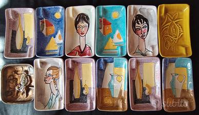 11 portaceneri in ceramica anni 60