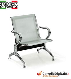 Sedia da attesa in acciaio – NUOVA – 1 posto