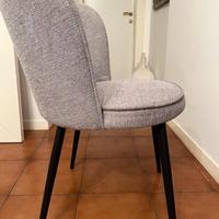 4 poltrone in tessuto grigio