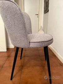 4 poltrone in tessuto grigio