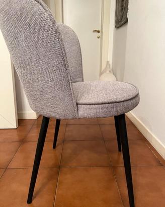 4 poltrone in tessuto grigio