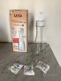 Bottiglia filtrante caraffa VETRO con 3 filtri