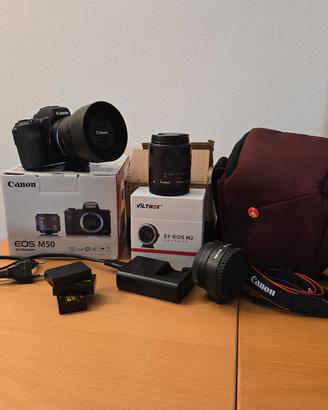 Kit Canon M50 + 50mm + Viltrox Speedbooster 