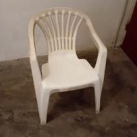 4 sedie da giardino in plastica bianca
