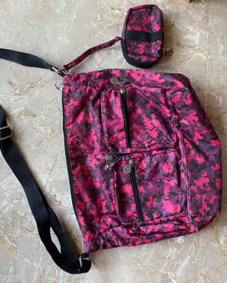 Borsa tracolla Carpisa fucsia e nera