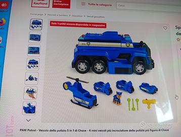 Mega camion della polizia  paw patrol  5 in 1chase