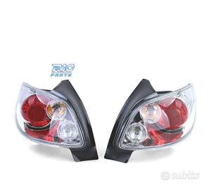 FANALI PEUGEOT 206 98-09 FONDO CROMATO ROSSO