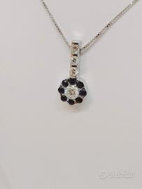 Collana Fiore in Oro bianco 18Kt con Diamanti