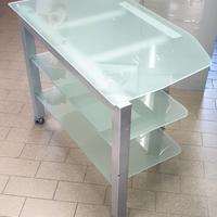 carrello acciaio- vetro, 95x55 h70