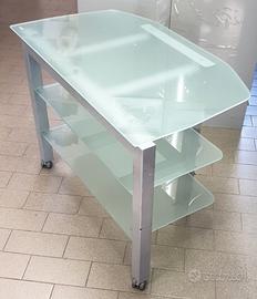 carrello acciaio- vetro, 95x55 h70