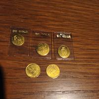 lotto miniatura di 5 monete Messico oro 8k