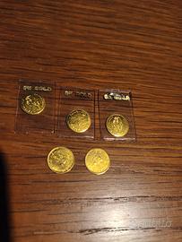 lotto miniatura di 5 monete Messico oro 8k