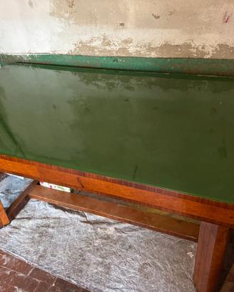 Tavolo da pranzo vintage con piano in vetro verde