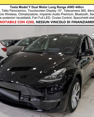Tesla Model Y 440 cv, AWD, Tetto Panoramico, Auton