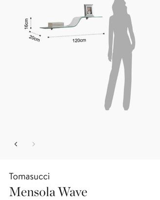 mensola in vetro curvato