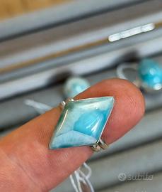 Anello argento 925 in Larimar