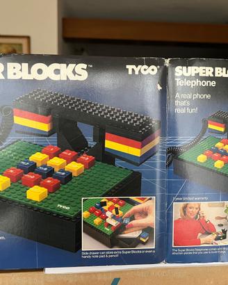 Telefono Vintage Tyco Super Blocks (Anni '80) NOS