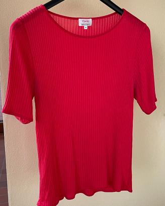 Maglietta colore rosso in seta