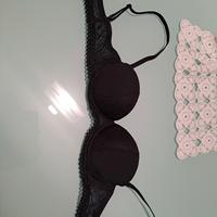 reggiseno nero a balconcino pizzo nero tezenis