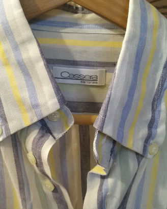 Cassera sartoriale camicia lino/cot b.down M 48 5