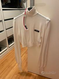 Maglione GCDS bianco crop collo alto – NUOVO con e