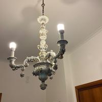 Set Lampadario Capodimonte e 2 applique