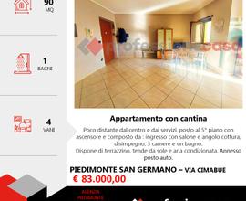 Appartamento con 3 camere e cantina