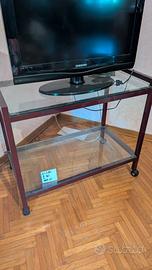 carrello metallo e vetro porta TV