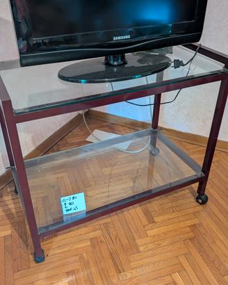 carrello metallo e vetro porta TV