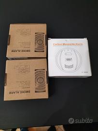 Set rilevatori di fumo e monossido di carbonio