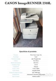 Stampante, Scanner, FAX, CANON ImageRUNNER 2318L