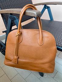 Borsa in vera pelle color cuoio made in italy