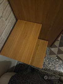 Comodino in legno con 2 cassetti