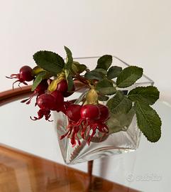 Vaso in vetro con ramo di bacche