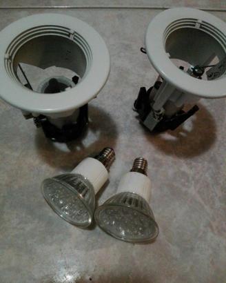 N°2 porta faretto incasso con attacco E14