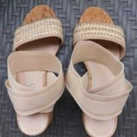 sandali in tessuto e sughero 